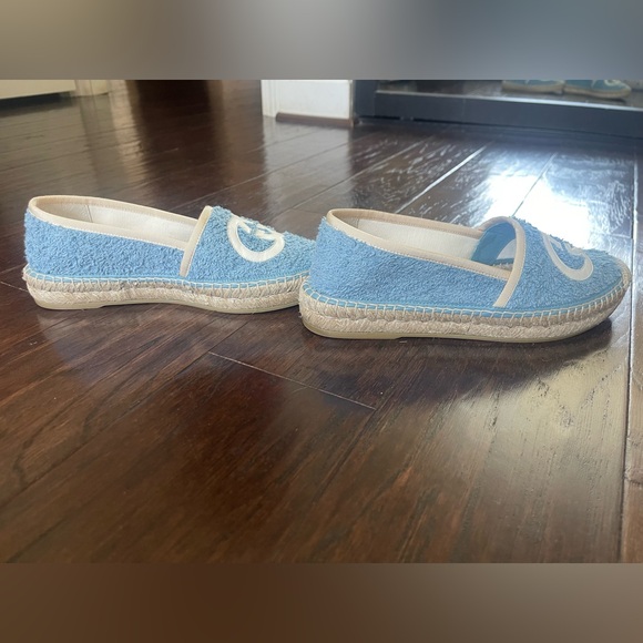 Like New Gucci Pilar Espadrille Flat Blue White Womens Designer Size 36.5 - Picture 12 of 13